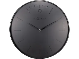OUTLET Wandklok NeXtime Glamour Ø40cm metaal zwart streepaanduiding - 1