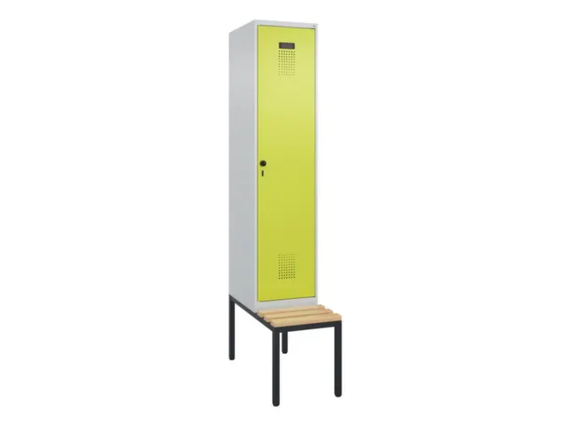 locker met bank,voor scheiding van kleding,HxBxD 2120x400x815mm,1vak