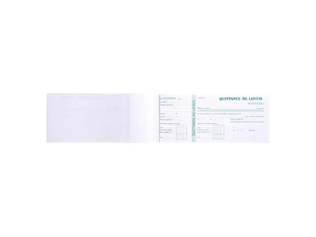Carnet à souche Quittances de loyer 50 feuillets - Format horizontal