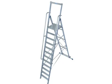 verrijdbare treden-platformladder eenzijdig 12treden stand H 2 8m