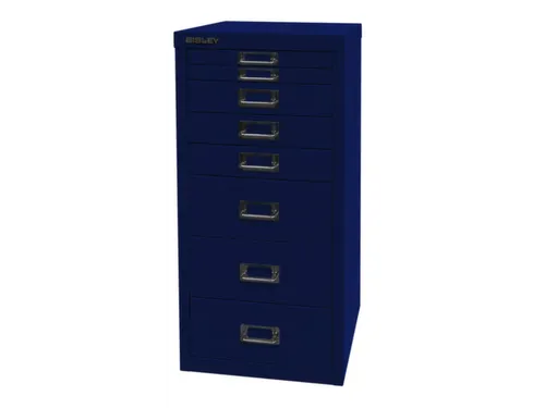 kantoor-ladekast HxBxD 590x279x380mm 8 laden romp oxfordblauw staal