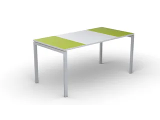 bureau HxBxD 750x1400x800mm blad groen/wit rechthoekig 4-voeten wit - 1
