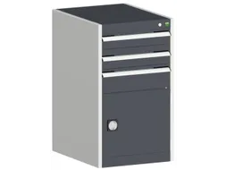 ladekast HxBxD 900x525x525mm 3laden RAL7035 front RAL7016