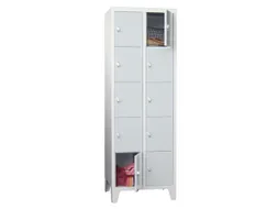 lockerkast,HxBxD 1850x600x500mm,2x5vakken,RAL7035,front RAL7035