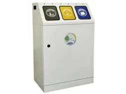 Afvalverzamelstation 3x30 Liter Romp Ral7035 Ral7016/ral1003/ral5010
