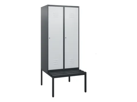 locker met bank,HxBxD 1950x800x815mm,2vak,vak B 400mm,cil.-slot