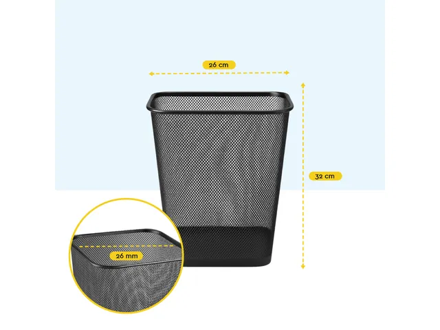 BRASQ Papierbak 12 liter Zwart Vierkant Set van 2 WBBSO2