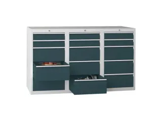 ladekast HxBxD 900x1500x500mm 15laden RAL7035 front RAL7016 - 2