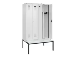 PBM-locker met bank,HxBxD 2120x1200x815mm,4vak,vak B 300mm - 1