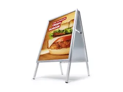 Stoepbord 50x70cm Design Zilver Rechte Hoek 32mm