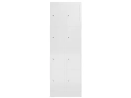 Lockerkast 1800x590x500mm 2x4 vakken cilinderslot, sokkel, RAL9003