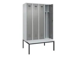 locker met bank,voor scheiding van kleding,HxBxD 2120x1200x815mm,4vak