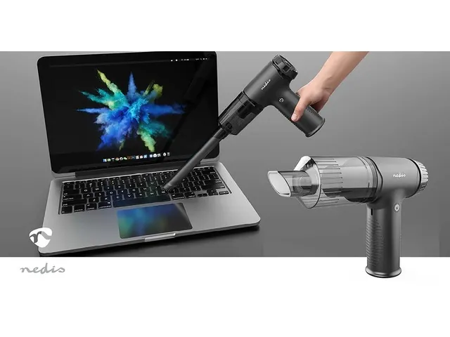 Handstofzuiger / luchtblazer Nedis 90W oplaadbaar zwart