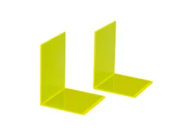 Boekensteun MAUL 10x10x13cm acryl set 2 neon geel transparant