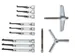 1.07/K-2 Trekkerset met 9haken,200x150/220/300mm