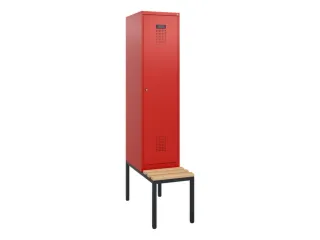 locker met bank,HxBxD 1950x400x815mm,1vak,vak B 400mm,cilinderslot - 2