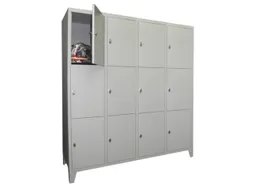 lockerkast,RAL 7035,HxBxD 1850x1600x500mm,4x3vakken,vak B 400mm