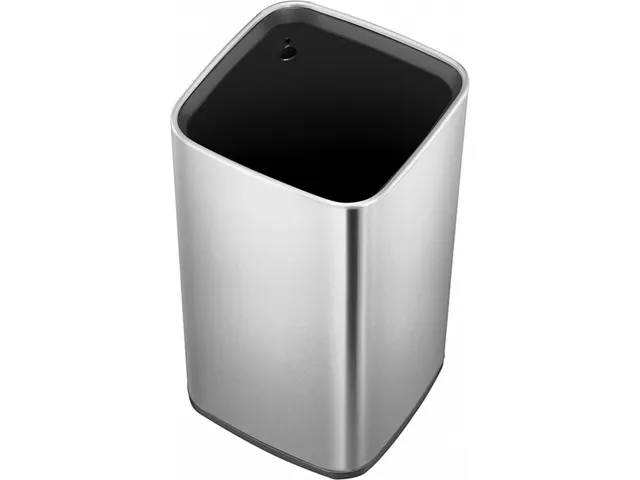 EKO Laguna Open top Prullenbak 12 Liter Zilver Mat RVS