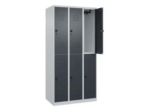 dubbeldekse locker,HxBxD 1850x900x500mm,3x2vak.,vak B 300mm