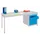 Werkplaatsbureau 1700x800x720mm 3laden Rechts Ral7035 Front Ral3000