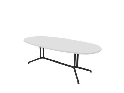 vergadertafel,HxBxD 740x2400x1100mm,ovaal,V-vormonderstel donkergrijs