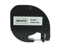 Labeltape Dymo Compatible Letratag 91201 12mm Zwart Op Wit