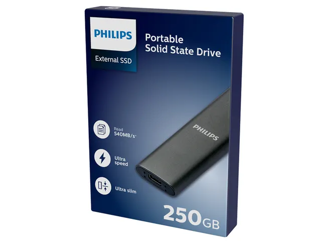 Philips External SSD 250 GB Ultra Speed Space Grey