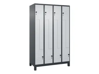 Z-garderobekast,HxBxD 1950x1200x500mm,vak B 150/300mm,draaigrendel - 1