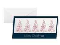 Kerstkaarten Sigel incl. envelop Business Greetings, rood+zilverrelië