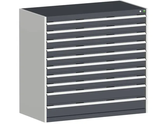 ladekast HxBxD 1200x1300x750mm 10laden RAL7035 front RAL7016