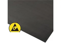 tafellegger,mat,ESD,LxB 1500x1200mm,rubber,met lengteribbels,afvoerend