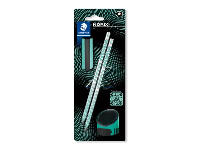 Crayon Staedtler Norix HB blister 2 pièces vert-noir