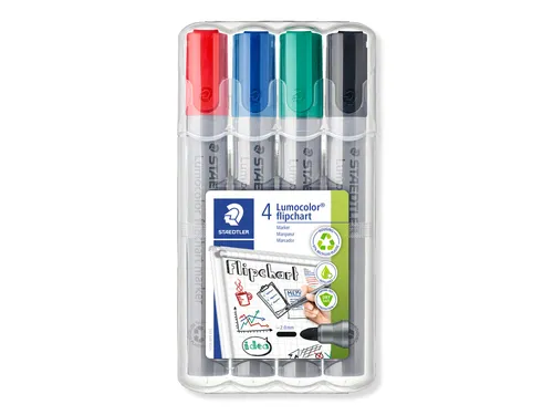 Viltstift Staedtler 356 voor flipover rond 2mm 4 stuks assorti