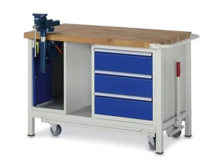Werkbank 880x1250x700mm Beukenhouten Werkblad 3laden Kast - 3