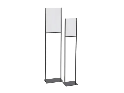 Infostandaard zwart metaal met acryl bord A3