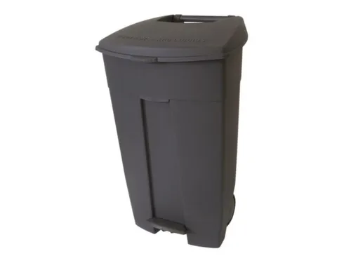 afvalbak,1x120l,HxBxD 890x560x480mm,romp PE grijs,deksel PE grijs