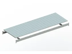 legbord van plaatstaal,v. breedvakstelling,BxD 2200x800mm,vakl. 600kg