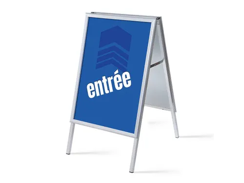 Stoepbord A1 complete set met print "ENTRÉE" Blauw