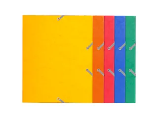 Elastomap 3 kleppen glanskarton 400gm² schoolformaat 17x22cm Assorti - 6