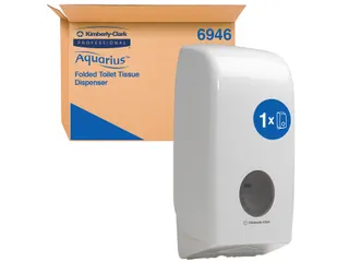 Toiletpapierdispenser Kimberly Clark Aquarius gevouwen wit 6946 - 2