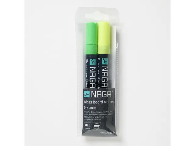 Marqueur craie vert/jaune 4,5 mm 2 pieces