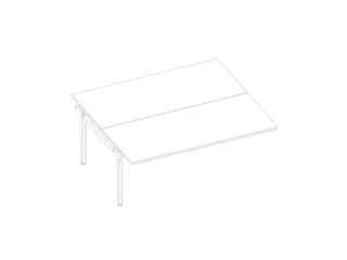 aanbouwtafel,i.h.v.,v. benchtafel m. 4-voet,HxBxD 680-760x1800x1600mm - 1