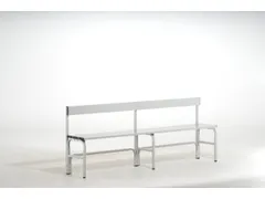 omkleedbank,HxLxD 770x1500x375mm,alu. lijsten,frame RVS RAL7035