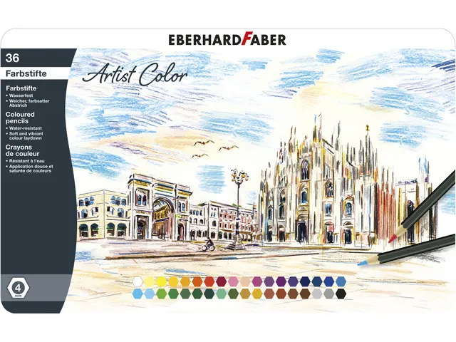 Kleurpotloden Eberhard Faber Artist Color metaaletui a 36 stuks