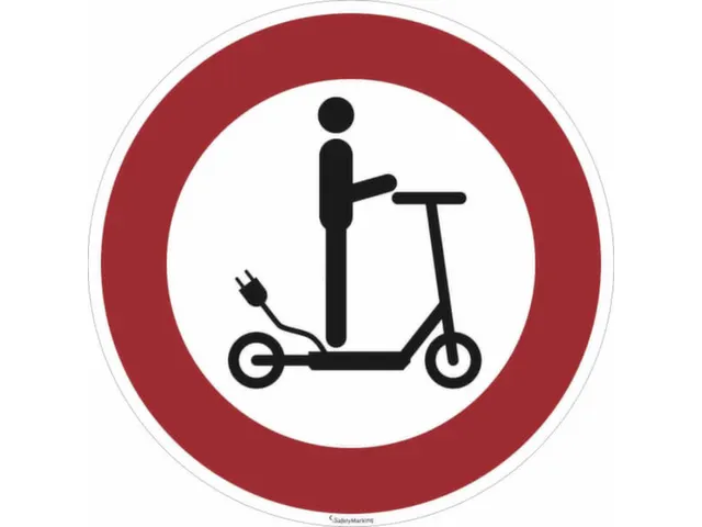panneau d'interdiction Passage interdit aux trottinettes électriques