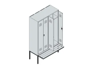 locker voor scheiding van kleding,HxBxD 2120x1200x815mm,4vak - 3