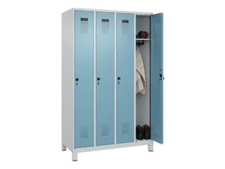 locker,HxBxD 1950x1200x500mm,4vak,vak B 300mm,draaigrendel,voeten - 1