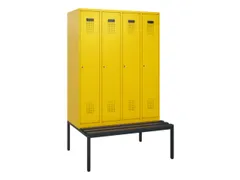 locker met bank,HxBxD 1950x1200x815mm,4vak,vak B 300mm,cilinderslot