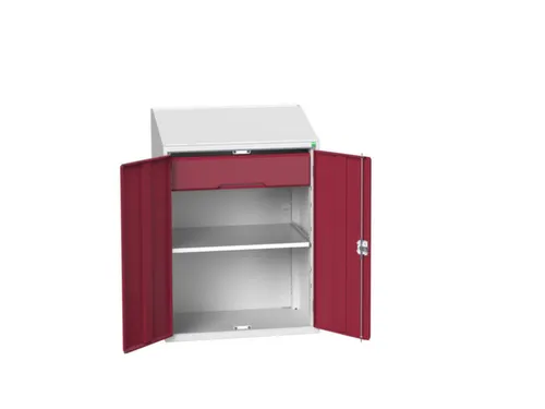 lessenaarkast 1130x800x550mm legbord en lade RAL7035 + RAL3004