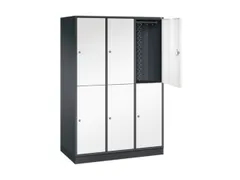 Dubbeldekse garderobekast,HxBxD 1950x1220x600mm,3x2vak.,vak B 360mm